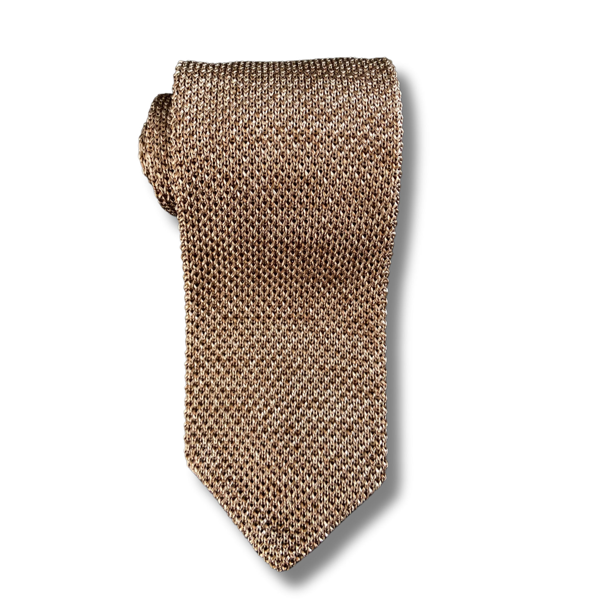 Brown Melange Knit Tie