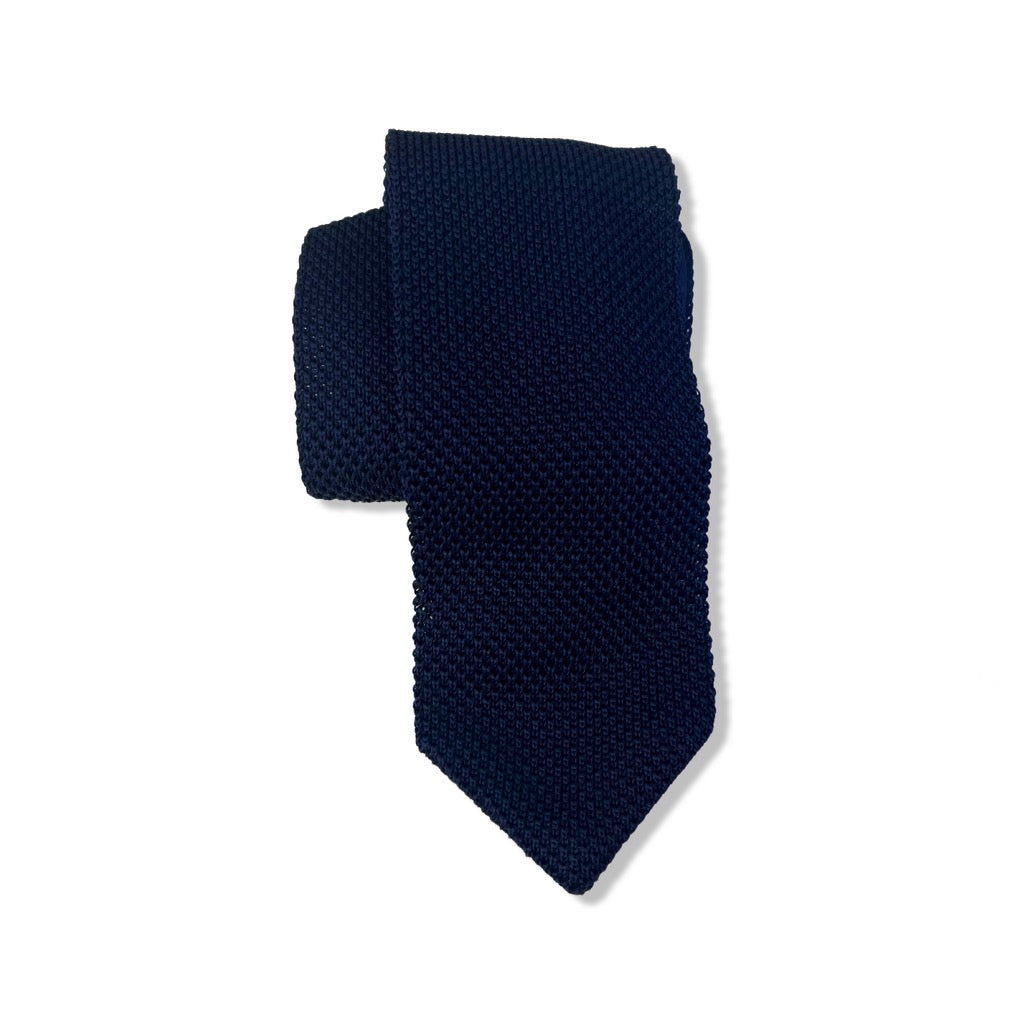 Navy Blue Knit Tie